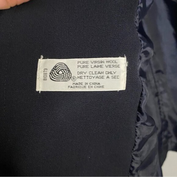 Rue Grenelle Women's Vintage Navy Double Breasted Wool Coat - Picture 6 of 9